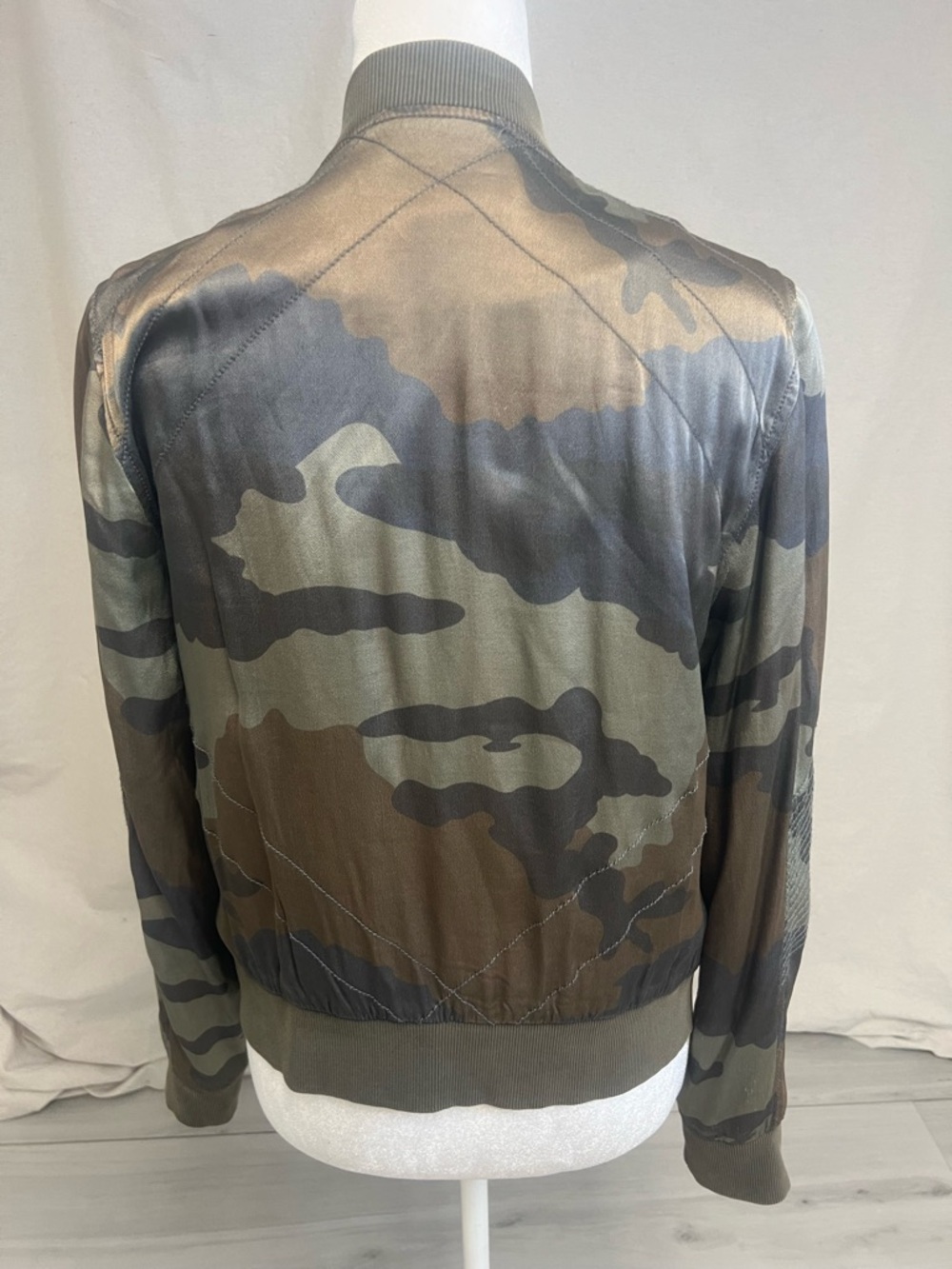 Marrakech Camo Bomber Jacket Olive Green Sz S Street Style Corpcore Military - Picture 4 of 8